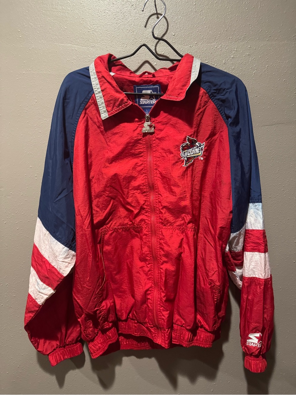 Vintage Starter Men's Red Iowa State Cyclones Windbreaker Jacket